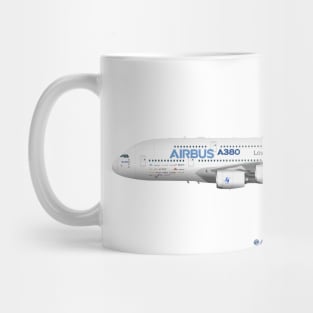 Illustration of Airbus A380 "Love at First Flight" Mug